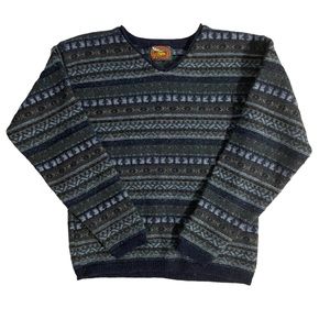 Patterned Crew Neck Sweater